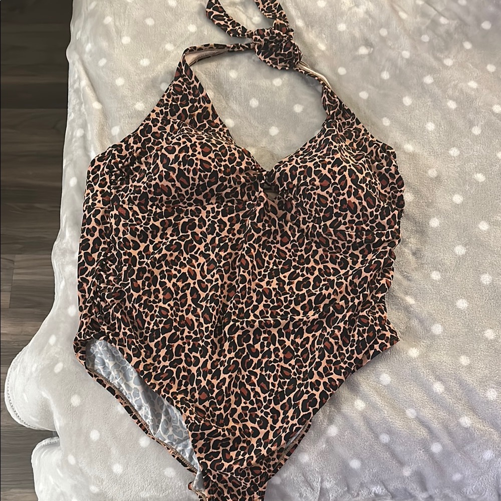 Kona Sol Leopard Halter One Piece